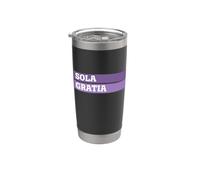 Sola Gratia - 5 Solas - Reforma - Grace Alone - Latín Vaso térmico de acero inoxidable de doble pared