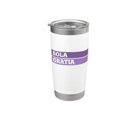 Sola Gratia - 5 Solas - Reforma - Grace Alone - Latín Vaso térmico de acero inoxidable de doble pared