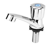 Sola grifo frío - Plástico ABS Grifo de agua de una sola manija Grifo de agua para el lavabo del baño Lavabo del lavabo Lavabo de mano Lavamanos(Obturador G1/2)