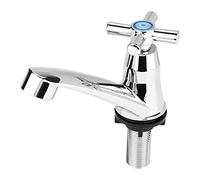 Sola grifo frío - Plástico ABS Grifo de agua de una sola manija Grifo de agua para el lavabo del baño Lavabo del lavabo Lavabo de mano Lavamanos(Cruzar G1/2)