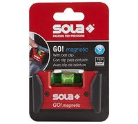 SOLA LSGOM GO! Nivel magnético portátil con clip y 1 vial aumentado al 60%, 7.6 cm