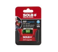 SOLA LSGOM GO! Nivel magnético portátil con clip y 1 vial aumentado al 60%, 7.6 cm