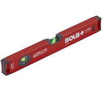 SOLA LSX16 X PRO - Nivel de burbuja de perfil de caja de aluminio con 2 viales ampliados del 60%, 16 pulgadas, color rojo