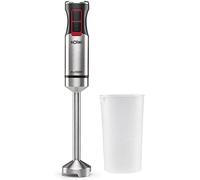 Solac BA5606 Pro 1000 - Batidora de mano de 1000W, Batidora de varilla antisalpicaduras, Pica hielo, Incluye vaso medidor, Varias velocidades y función Turbo, INOX, Ergonómica, Negra, Libre de BPA