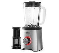 Solac - Batidora de vaso Max Blend Filter | 1600W | Jarra Cristal 1,75L | 5 velocidades con función Pulse | 6 filos en acero inoxidable | Pica Hielo | Filtro para zumos sin pulpa