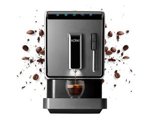 Solac-CA4810 Automatic Coffeemaker. Cafetera Súper Automática,19 bar, 1470W. Diseño compacto 18cm. Café en 40s. Capuccinador. Opción Autolavado. Café espresso, suave y favoritos personalizables. Negra
