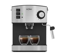 Solac - Cafetera espresso 20 bar | 850W | parada automática | 1 o 2 cafés | 1.6 L | indicador temperatura y funcionamiento | cuchara dosificadora