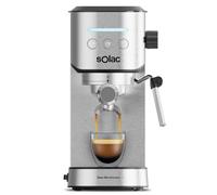 Solac - Cafetera Espresso Taste Slim Pro Inox, Café Cremoso, Aroma Mejorado, Hasta 2 Tazas, Agua Caliente y Vapor