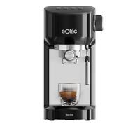 Solac- Cafetera Espresso Termoblock 1350W | 20bar | Double Cream | Parada Automática | Espresso Doble/Dos Tazas | Vaporizador Inox | Calienta Tazas