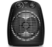 Solac - Calefactor electrico Elogio 2000W | Emisor termico con 2 intensidades | Protector térmico | Función ventilador | Termostato | Asa transporte | Mini estufa electrica de aire caliente | Negro