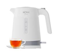 Solac - Hervidor eléctrico Yuna Mini | 2200W | 1L | Base 360° | Apagado automático | LED | Filtro anti cal | Asa ergonómica | Visor de agua | Boca antigoteo | Blanco