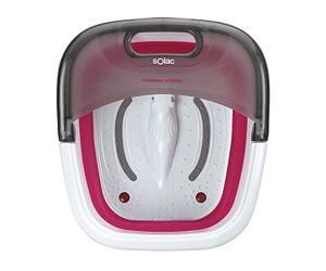Solac - Hidromasajeador de pies Therma Hydro | 6 litros | 3 Funciones | Masaje con burbujas, vibraciones e infrarrojos | Calentamiento del agua | Uso con aceites | Masajeador 350W | Plegable