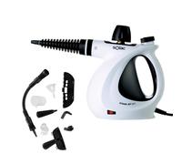 Solac - Limpiador de Vapor a Mano LV1301, Vaporeta Portátil, Presión, 1050W, Depósito 350 ml, Cable 3m, Sin Químicos, Pistola Vapor Doméstica, Mango Ergonómico, 9 Accesorios, Ventanas, Blanco