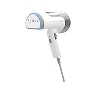 Solac PC1502 Great Lakes - Plancha vertical de vapor, 1200W, vapor constante 22g/min, lista en 18s, plegable, de viaje, suela aluminio, desinfectante, accesorios, Blanco