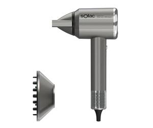 Solac - Secador Blast Ionic 1600 Digital, 9 ajustes de temperatura y velocidad, control inteligente, compacto, ligero, secado ultrarrápido, accesorios con unión magnética