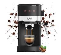 Solac Taste Slim Basic 1100W - Cafetera 20 Bar| Espresso o Capuccino en Casa| Vaporizador Orientable, Espuma Leche| 1-2 Cafés| Molido o monodosis| Calienta líquidos| Compacta 16x31x30