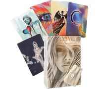 Solace Oracle 77 - Juego de cartas con guía y péndulo de cuarzo transparente, baraja de tarot única, péndulo permite que tus ángeles y guías espirituales elijan tus cartas
