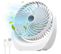 Solace Ventilador de mesa,ventilador USB,mini ventilador portatil,batería recargable de 4000 mAh,5 niveles de velocidad,rotación de 360°,ajustable para dormitorio u oficina