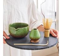SOLACEA Juego completo de batidores de matcha: cuenco de matcha con boquilla, juego de batidor de matcha y soporte de batidor de cerámica con cuchara de bambú para matcha, cuenco Chawan de 16.9 onzas