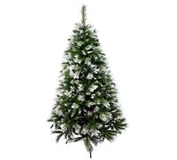 Solagua Árbol de Navidad Artificial Extra Relleno Abeto de Doble Hojas Combinadas 150-240cm Arboles C/Soporte Metálico (Nevado, 180cm 690Tips)