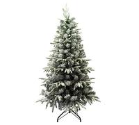 Solagua Árbol de Navidad Automontable Flocado con Copos de Nieve Abeto Extra Relleno de Doble Hojas Combinadas 150-210cm Abies C/Soporte Metálico (Flocado Nevado, 210cm)