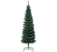 SOLAGUA Árbol de Navidad Slim Artificial Abeto Fino de Hoja Espumillón 150-210cm Arboles C/Soporte Metálico (Verde Oscuro, 210cm 442Tips)