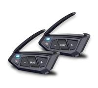 SolaMr MS20 Motocicleta Auriculares Bluetooth, 20 Riders Casco Bluetooth Intercom, 2000M 1200mAh Impermeable Motocicleta Auriculares Sistemas con Compartir Música(Two Pack)