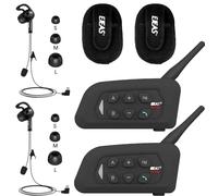 SolaMr V4C Plus Intercomunicador Profesional para Árbitros - Bluetooth 5.1 Intercom para Oído Izquierdo, Freecom con Reducción de Ruido CVC, Radio FM e Intercomunicación 4 vías hasta 1500 m - 2 Pack