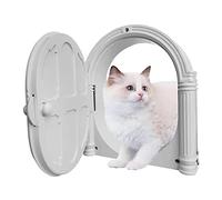 Solapas de Gato para Puerta, Puerta de Gatito para Puerta Interior, Puertas de Mascotas sin Solapa para Gatos pequeños de hasta 20 Libras, bloquea los olores de Arena de Perros y Gatos (Blanco)