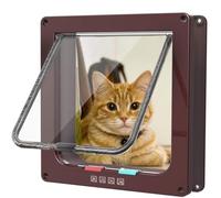 Solapas de gato para puerta Upvc para puertas de madera, solapa de gato activada por microchip, solapa grande para gatos mate, color marrón, XL