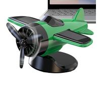 Solar Airplane Toy, Car Ornament, Rotating Solar-Powered Decoration, Racing Fan Model Design, Interior Accessory for Car Dashboard and Vehicle Collectible, White Red Yellow Green
