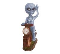 Solar Alien Statue - Outdoor Alien Figura | Small Resin Landscape Figure, Alien Garden Ornament, Collectible Sci-Fi Solar Light Decor For Outdoor Patio Garden Lawn Balcony Haunted House