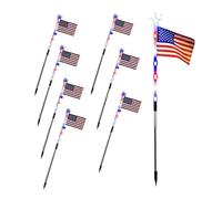Solar American Flag Lights, Waterproof Garden Lamp, 14.57 Inch Red White Blue Yard Light with Solar Charging, Weather Resistant Decoration, Lighting with Patriotic Style, Outdoor Decor for Patio