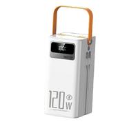 Solar Battery Bank, 120W Fast-Charging Power Station, 50000mAh Portable Charger with LED Light, Built-in Cables, PC, 4 Outputs, 3 Inputs for Phones, Tablets, Laptops, Camping, Hiking, Emergencies