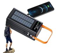 Solar Battery Bank - 120W Power Supply Charger, 50000mAh Outdoor Backup Pack | Built-in Cables with LED Light, 4 USB Outputs, 3 Inputs for Mobile Phones, Road Trips, Hiking, Camping, Fishing Gear