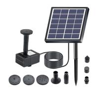Solar Bird Bath Fountain - 17.72 Inch Outdoor Water Pump | ABS Solar Panel Sprinkler Kit - 6V 2W Garden Pond Pool Decor with 8 Nozzles for Patio Deck Backyard Wildlife Use