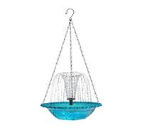 Solar Bird Bath Fountain - Hanging Bird Water Feeder | Outdoor Garden Basin with Solar Powered Pump Circulation, Decorative Patio Water Bowl for Wildlife, Balcony Backyard Ornament