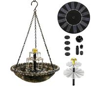 Solar Bird Bath Fountain - Outdoor Garden Accessory, Pump Sprinkler Feature | Solar Powered Decorative Water Feature Equipment, Continuous Flow Fountain For Patio Yard Porch Deck Pathway Wildlife Humm