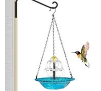 Solar Bird Bath Fountain - PP Metal 46x23.5x23.5cm | Hangable Hummingbird Bath Bowl | Outdoor Water Feature Garden Decor For Backyard Patio Yard Balcony Bird Watching Relaxation
