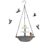 Solar Bird Bath Fountains, Weatherproof Solar Waterfall Bowl, Easy Setup and Maintenance, Birds Outdoor Fountain for Flowing Water Attract Hummingbirds Finches Backyard Patio Lawn Pond, 9.25 Inches