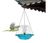 Solar Bird Bath - Hangable Hummingbird Shower Bowl 9.25 Inch, 2026 Solar Fountain With Water Pump Waterfall-Style Glass Bowl, For Outdoor Patio Garden Backyard Lawn, Attracts Hummingbirds