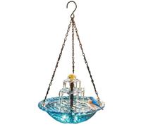 Solar Bird Bath - Hummingbird Bathing Bowl, Sun Powered Waters Basin with Gentle Flow Circulation for Patio Retreats, Backyard Habitat, Front Yard Accent and Balcony Wildlife Watchings