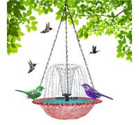 Solar Bird Fountain - Bomba solar de baño | Hangable Bird Feeder Garden Decor for Nature Lovers Deck Backyard Landscape Yard Patio Wildlife Porch Children
