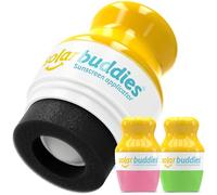 Solar Buddies Aplicador de Crema Solar - Dúo Verde y Rosa - Recargable con Bola y Esponja para Cremas Solares y Lociones - Sin BPA - Para Niños, Adultos y Familias - 100 ml - Perfecto para Viajar
