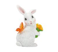 Solar Bunny Garden Statue - Cute Cartoon Light | Solar Powered Resin Ornament with Soft Glow Effect, Outdoor Decorative Accent for Lawn Patio Porch, Spring Theme Lighting Figure for Yard Display
