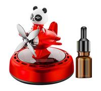 Solar Car Air Freshener, Panda Airplane Rotating Scents, 5ml Solar Powered Odor Eliminator, Refillable Fragrance Refresher, Long-Lasting Scent for Auto Truck Van Use