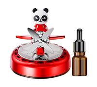 Solar Car Air Freshener, Panda Rotating Odor Eliminator, Airplane Scent Refresher, Refillable Car Deodorizer, Long-Lasting Solar-Powered Scents for Auto Truck Van