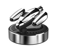 Solar Car Air Freshener, Plane Odor Eliminator, Rotating Scent Diffuser, Silver, Solar Powered Neutralizer Design, for Vehicle Interior Home Room Bathroom Daily Use