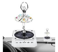 Solar Car Air Freshener, Rotating Ballerina Diffuser, Long-Lasting Fragrance, Odor Eliminator, Dashboard Interior Decoration, for Elegance, 13.5x8cm Gold, Silver