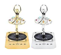 Solar Car Air Freshener, Rotating Ballerina Fragrance Diffuser, Long Lasting Scent Aromatherapy, Automatic Motion, Elegant Dashboard Decoration, Gold, Silver